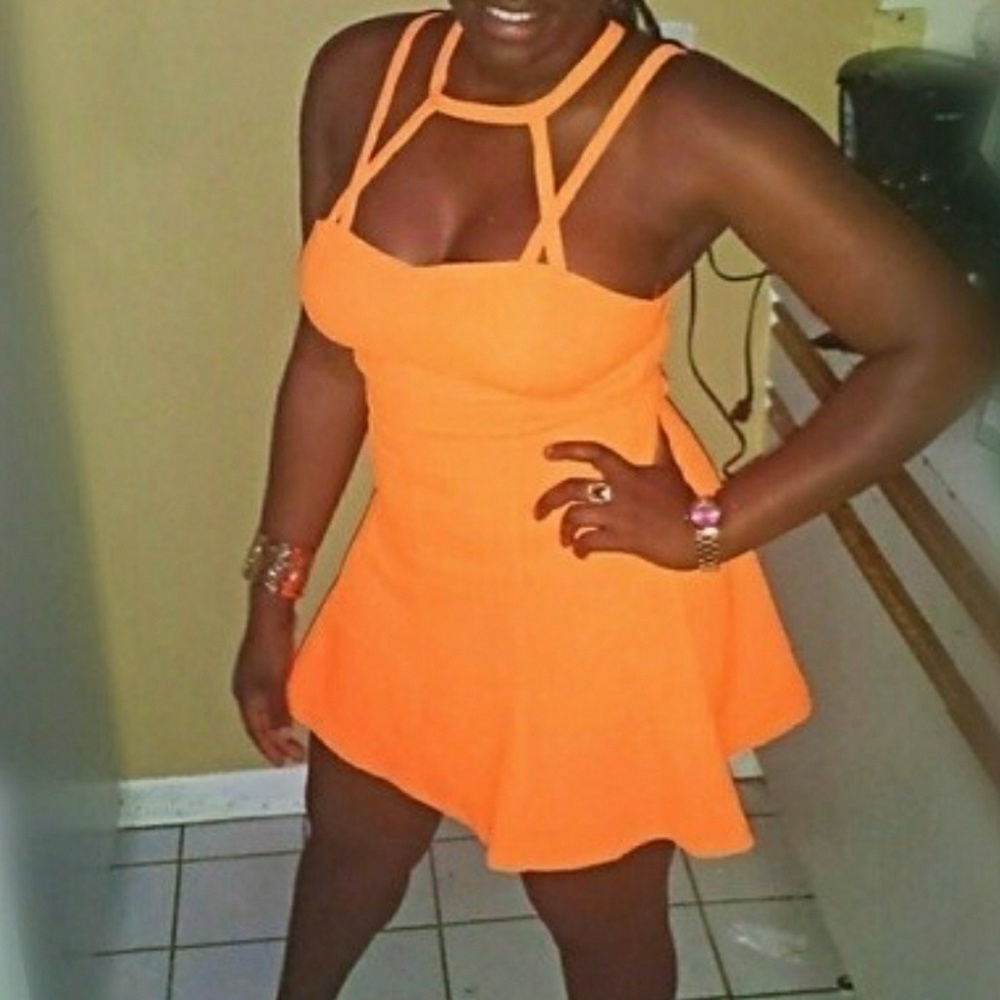 Flirty Neon Orange Fashion Nova Dress